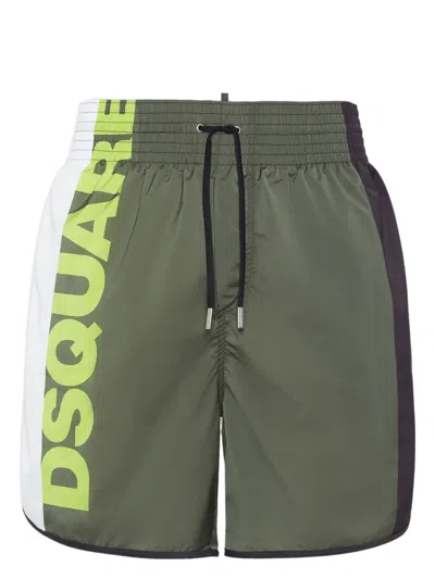 Dsquared2 Colourblock Swim Shorts In Green