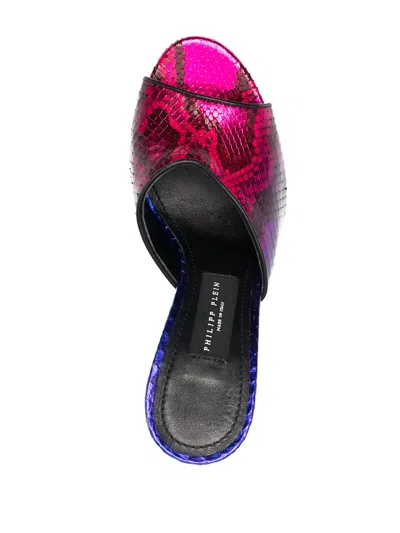 Philipp Plein Skull-heel Python Sandals In Multi