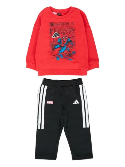 Adidas Originals Logo-motif Tracksuit In Red
