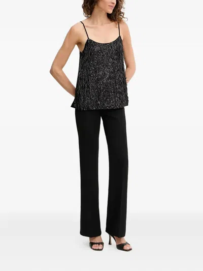 Twinset Logo-plaque Trousers In Black