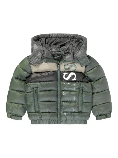 Guess Hooded Puffer Jacket In Green