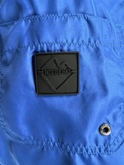 Iceberg Logo-patch Swim Shorts In Blue