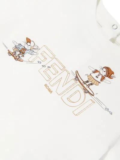 Fendi Logo-graphic Baby T-shirt In White