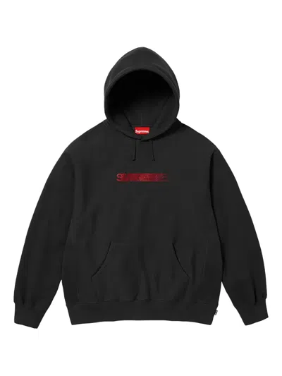 Supreme X Swarovski Motion-logo Hoodie In Black