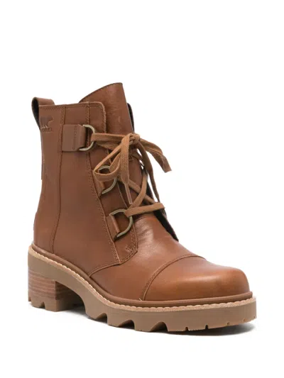 Sorel Joan Now Waterproof Combat Boot In Brown