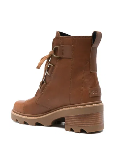 Sorel Joan Now Waterproof Combat Boot In Brown