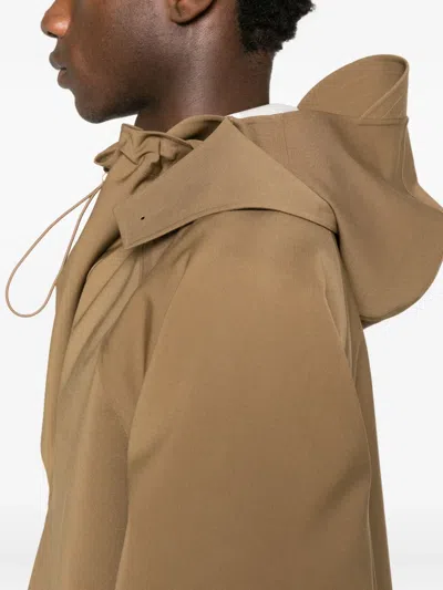 Lacoste Hooded Jacket In Brown