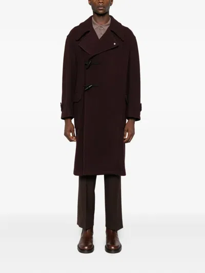 Tagliatore Long-sleeved Coat In Brown