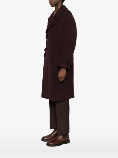 Tagliatore Long-sleeved Coat In Brown