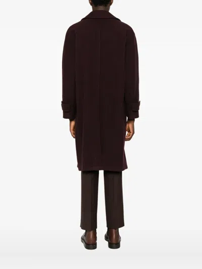 Tagliatore Long-sleeved Coat In Brown