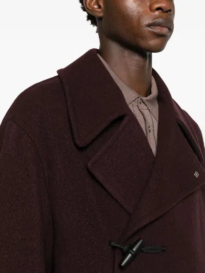 Tagliatore Long-sleeved Coat In Brown