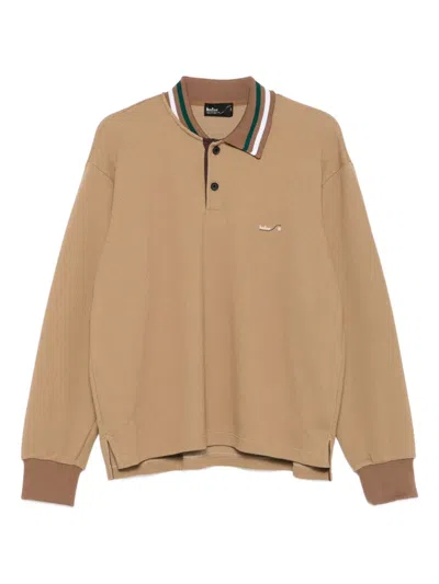 Kolor Logo-embroidered Polo Shirt In Brown