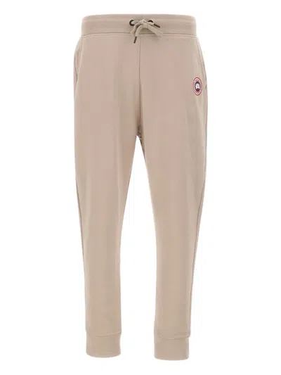 Canada Goose Cotton Track-pants With Ribbed Cuffs In Gray