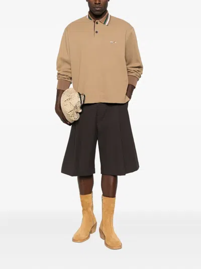 Kolor Logo-embroidered Polo Shirt In Brown