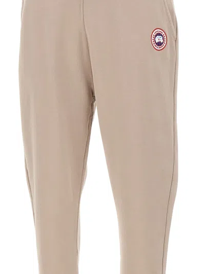Canada Goose Cotton Track-pants With Ribbed Cuffs In Gray