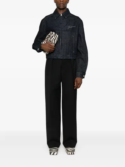 Jacquemus Logo-print Denim Jacket In Black