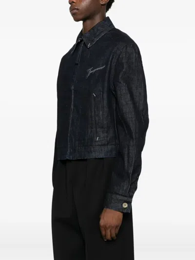 Jacquemus Logo-print Denim Jacket In Black