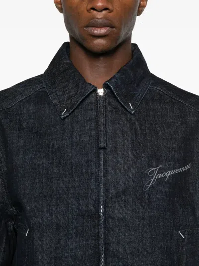 Jacquemus Logo-print Denim Jacket In Black