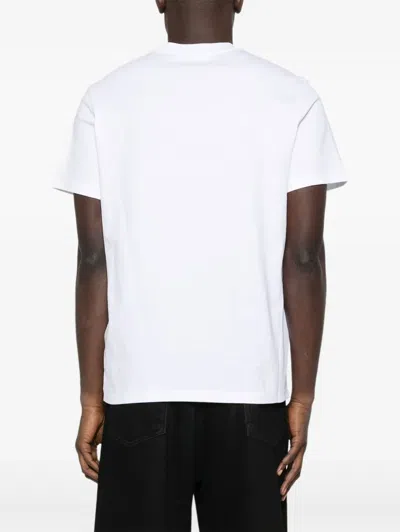 Moncler White Overlapped Logo Cotton T-shirt In White