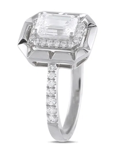 Pre-owned Lb Exclusive 18k White Gold Diamond Ring In Silver