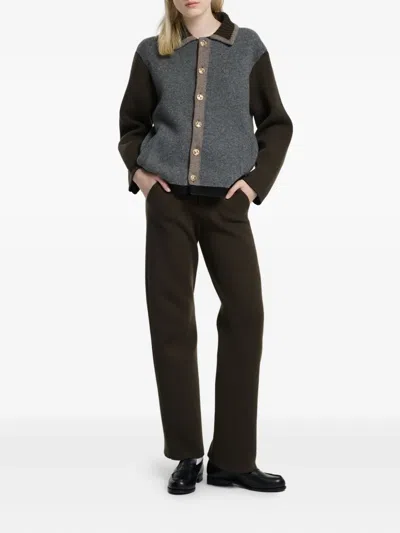 Barrie Colour-block Buttoned Jacket In Gray