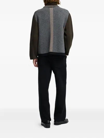 Barrie Colour-block Buttoned Jacket In Gray