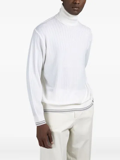 Paul & Shark Wool And Cashmere Turtleneck Sweater In White