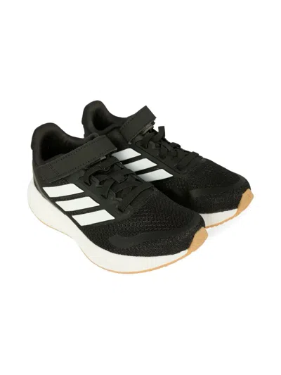 Adidas Originals Three-stripe Touch-strap Sneakers In Black