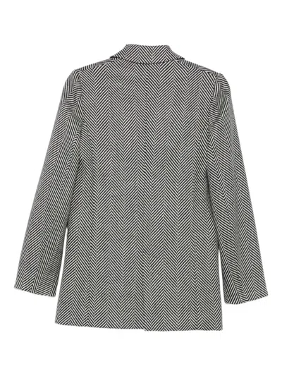 Forte Forte Grey Chevron Wool Chic Jacket In Gray