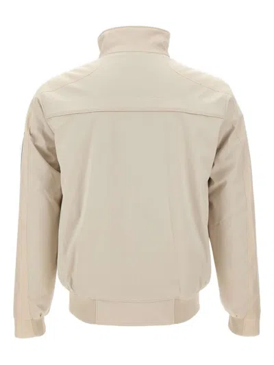 Hugo Boss Men Off White Zip-up Jacket, M Luxury Jackets For Men Darveys In Neutral