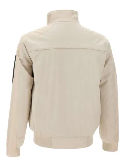 Hugo Boss Men Off White Zip-up Jacket, M Luxury Jackets For Men Darveys In Neutral