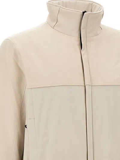 Hugo Boss Men Off White Zip-up Jacket, M Luxury Jackets For Men Darveys In Neutral