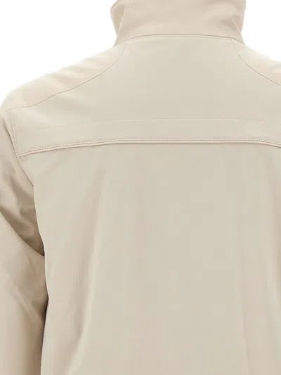 Hugo Boss Men Off White Zip-up Jacket, M Luxury Jackets For Men Darveys In Neutral