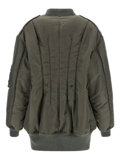Junya Watanabe Lightweight Nylon Jacket With High Collar And Streamlined Silhouette In Green