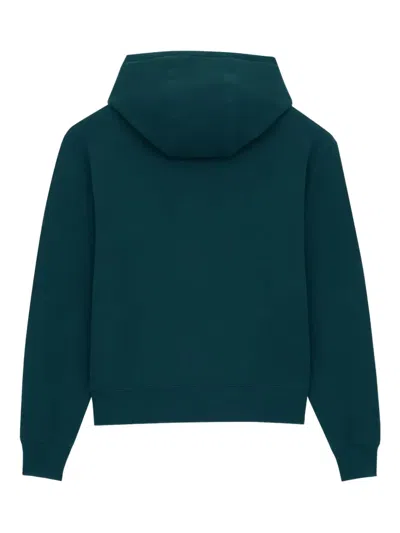 Saint Laurent Petrol Blue Cotton Sweatshirt In Green