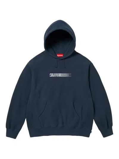Supreme X Swarovski Motion-logo Hoodie In Blue