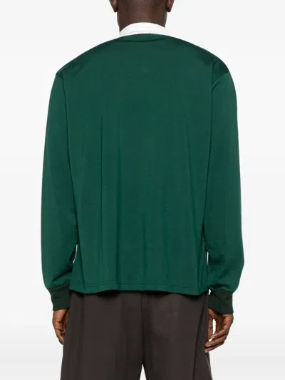 Kolor Long Sleeve Polo Shirt In Green