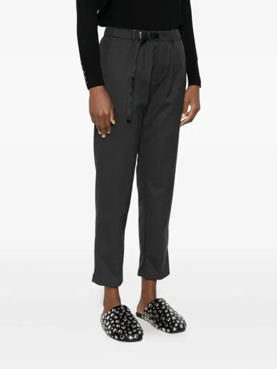 White Sand Drawstring-waist Trousers In Gray