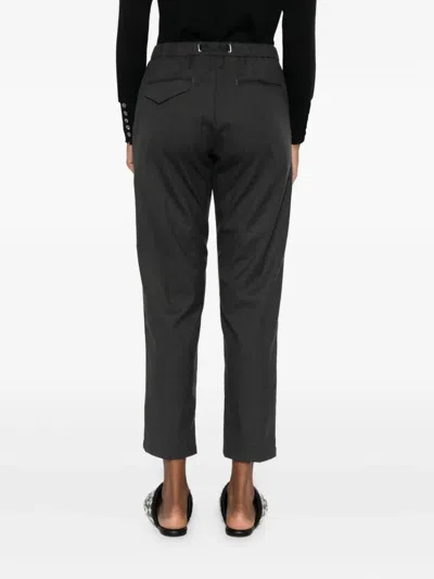 White Sand Drawstring-waist Trousers In Gray