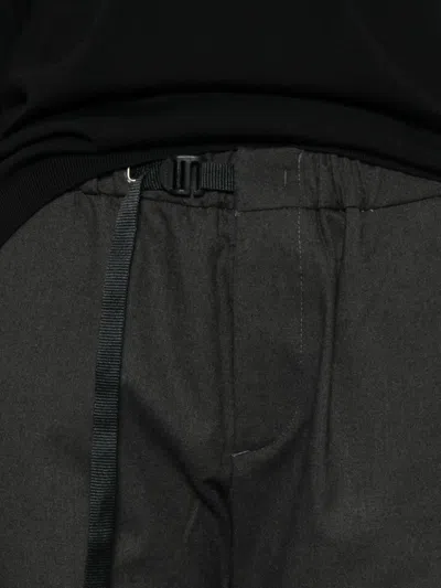 White Sand Drawstring-waist Trousers In Gray