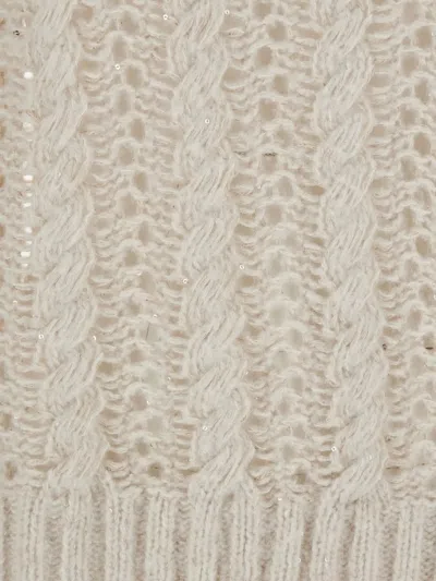 Antonelli Faustina Beige Sleeveless Crewneck Knit Vest In Wool Woman In Neutral