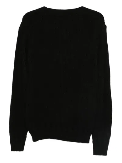 Imperial Buttoned V-neck Cardigan In Black