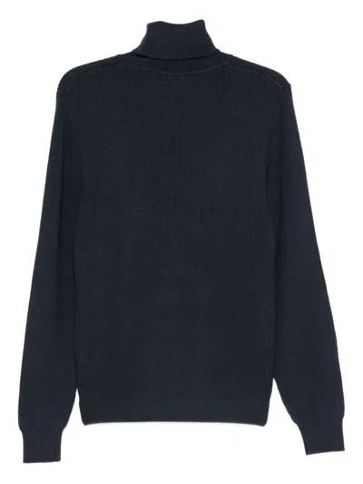 Imperial Roll-neck Ribbed Sweater In Blue
