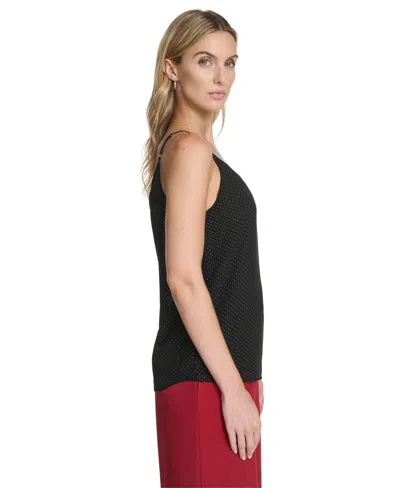 Calvin Klein Women's Metallic Dot Cami Top In Black
