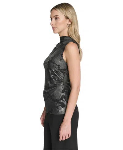 Calvin Klein Women's Novelty Printed Ruched Top In Multi