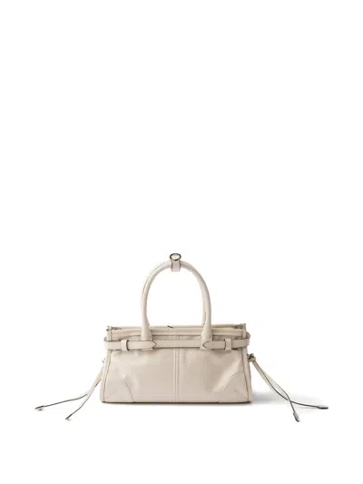 Prada Bonnie Mini-handtasche Aus Leder In Neutral
