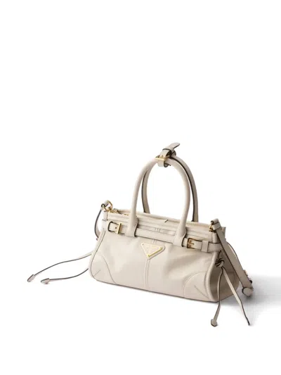 Prada Bonnie Mini-handtasche Aus Leder In Neutral