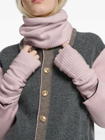 Barrie Ribbed Cashmere Snood In Pink