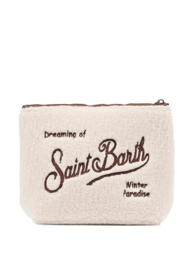 Mc2 Saint Barth "aline Teddy" Clutch Bag In Neutral