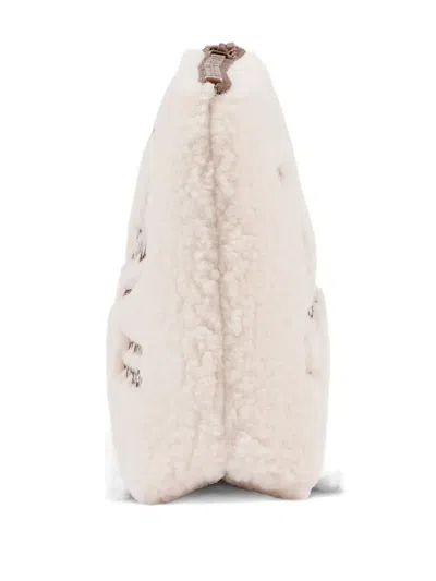 Mc2 Saint Barth "aline Teddy" Clutch Bag In Neutral